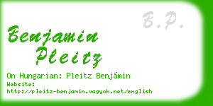 benjamin pleitz business card